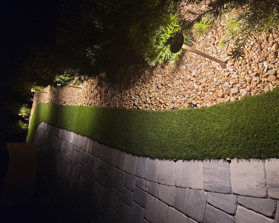 Stone and artifical grass