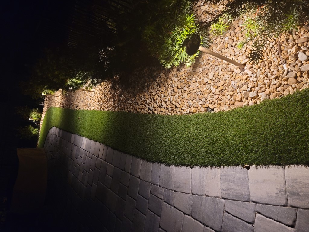 Stone and artifical grass